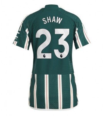 Manchester United Luke Shaw #23 Koszulka Wyjazdowych Kobiety 2023-24 Krótki Rękaw